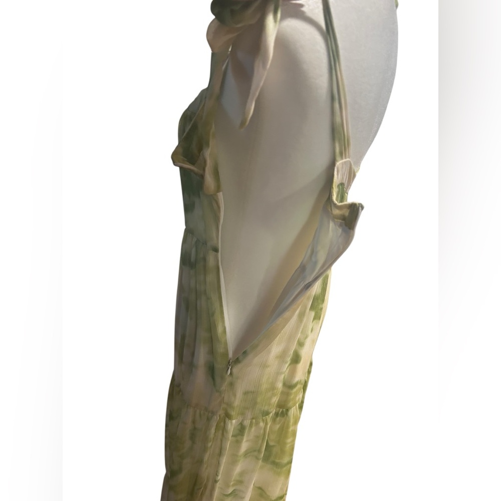 REVOLVE Line & Dot PalmTie Shoulder Tiered Maxi Dress Green Tie Dye Cottagecore - Picture 7 of 7